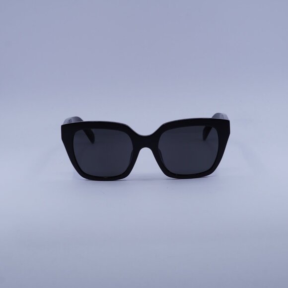 Celine CL40198F 01A Sunglasses Shiny Black Square Frame, Smoke Lenses - Picture 2 of 11
